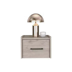 Comodino Galleggiante con un Cassetto, Legno Grigio, Singolo
