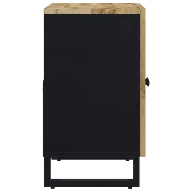 Mobile lavabo da bagno marrone in legno massello di mango con 2 scomparti