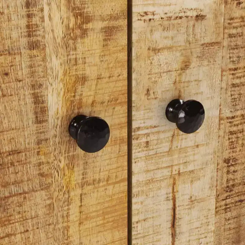 Mobile lavabo da bagno marrone in legno massello di mango con 2 scomparti