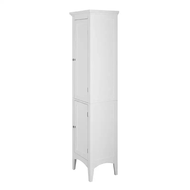 Armadio di Lino a Due Ante con Persiane, Bianco/Espresso/Grigio, 4 Ripiani, Montaggio da 1 Persona