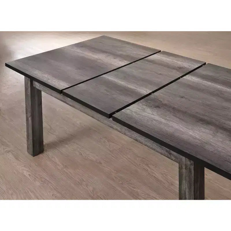 Set da pranzo allungabile quadrato in rovere grigio, 5 pezzi, per 4-6 persone
