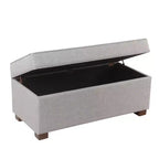 Poggiapiedi contenitore imbottito grigio – 2 posti a sedere
