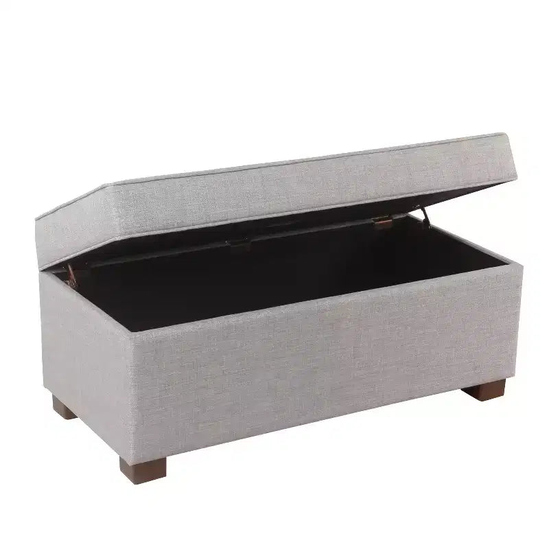 Poggiapiedi contenitore imbottito grigio – 2 posti a sedere