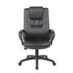 Sedia da ufficio direzionale alta in pelle Plus nera - Boss Office Products: ergonomica, girevole, regolabile in altezza, con struttura in metallo