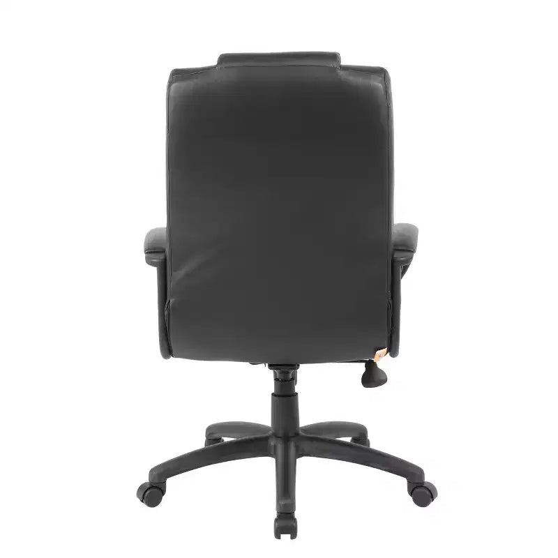 Sedia da ufficio direzionale alta in pelle Plus nera - Boss Office Products: ergonomica, girevole, regolabile in altezza, con struttura in metallo