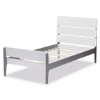 Letto a piattaforma a doghe in stile Missione Bianco/Grigio – Singolo (1 persona)
