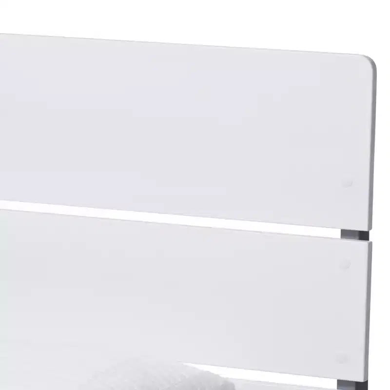 Letto a piattaforma a doghe in stile Missione Bianco/Grigio – Singolo (1 persona)