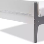 Letto a piattaforma a doghe in stile Missione Bianco/Grigio – Singolo (1 persona)