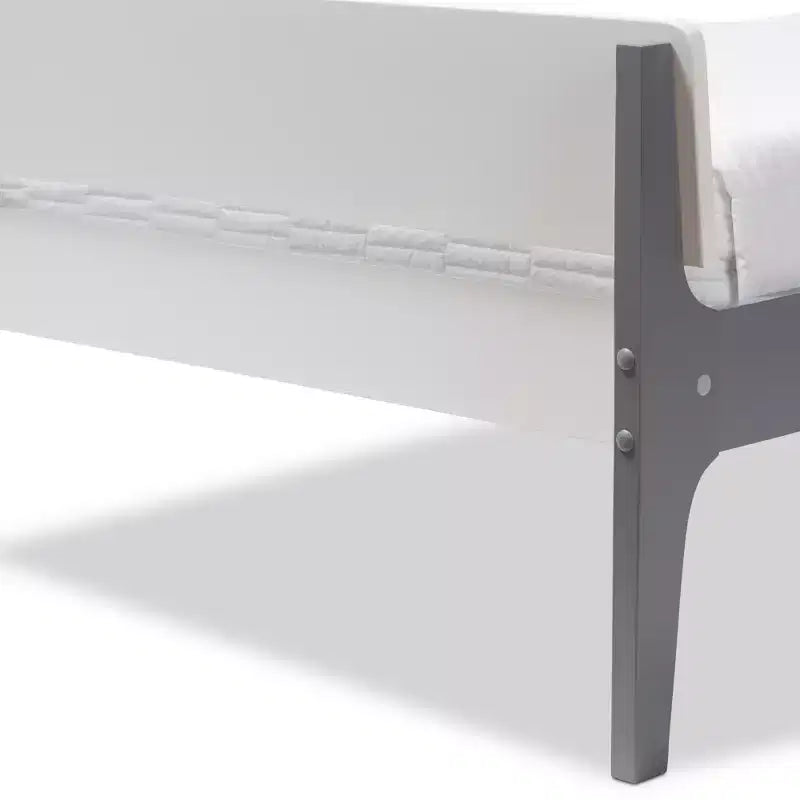 Letto a piattaforma a doghe in stile Missione Bianco/Grigio – Singolo (1 persona)