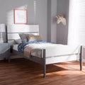 Letto a piattaforma a doghe in stile Missione Bianco/Grigio – Singolo (1 persona)
