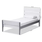Letto a piattaforma a doghe in stile Missione Bianco/Grigio – Singolo (1 persona)