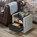 24/7 Shop At Home Tavolino Briggin Industrial Nero: Scaffale, Scorrevoli in Metallo, Struttura in MDF