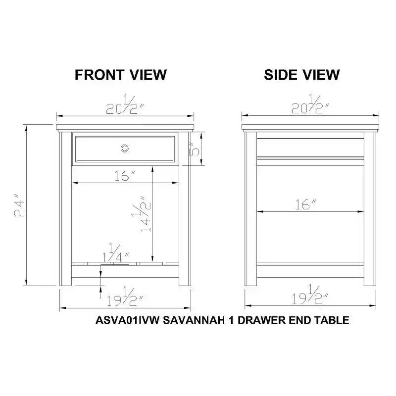 Tavolino Comodino Quadrato Bianco con 1 Cassetto e Piano in Legno Naturale
