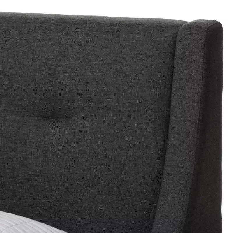 Letto a piattaforma imbottito grigio scuro con testiera trapuntata – Singolo/Matrimoniale alla francese, 1 persona