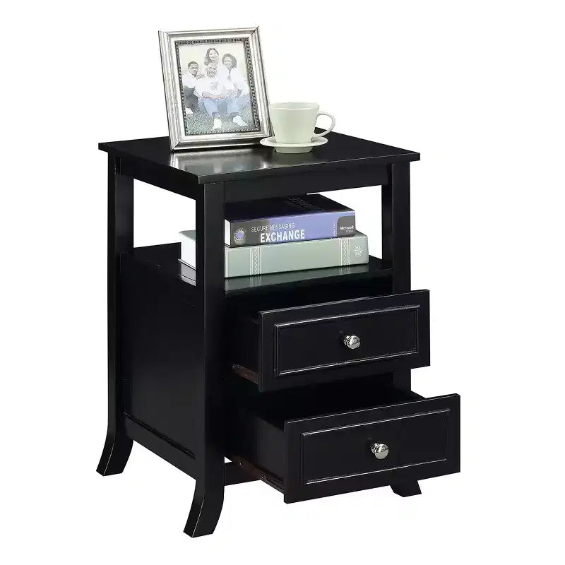 Tavolino quadrato nero / espresso / mogano per 1