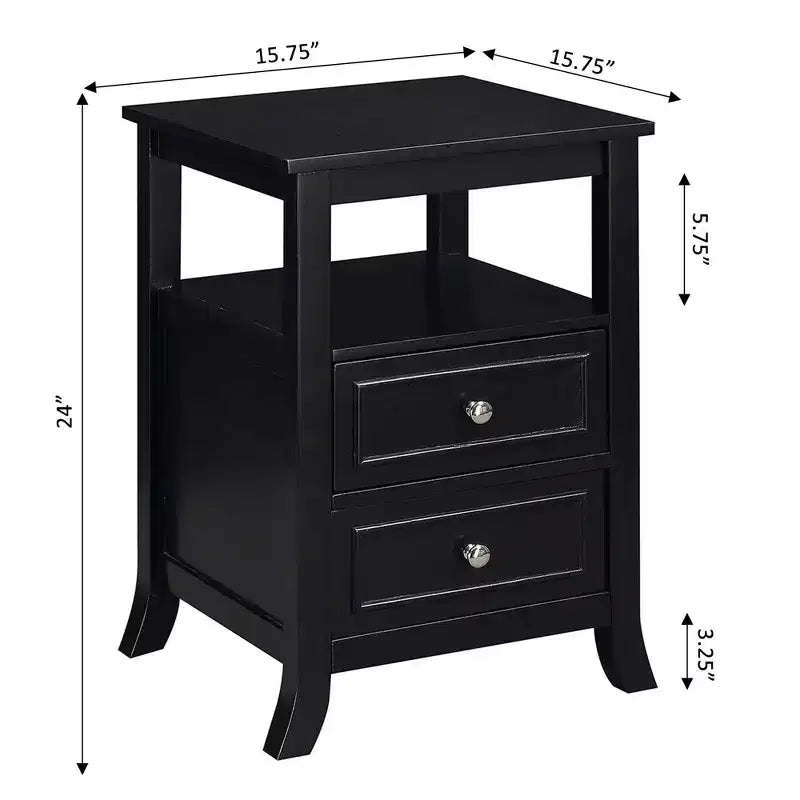 Tavolino quadrato nero / espresso / mogano per 1