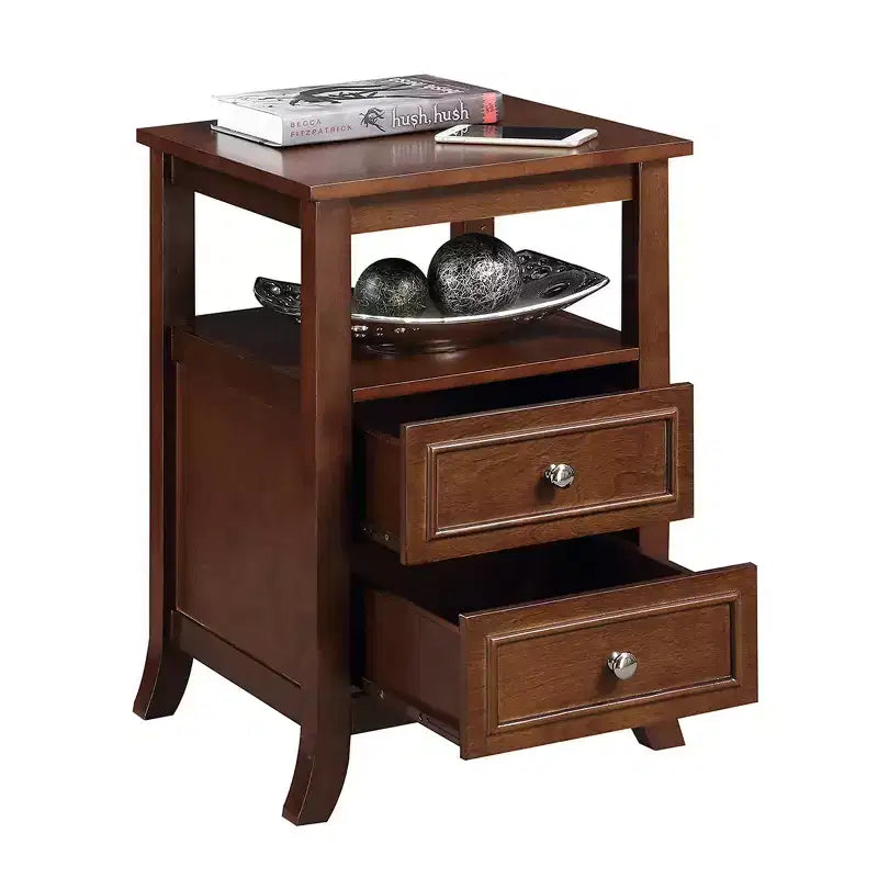 Tavolino quadrato nero / espresso / mogano per 1