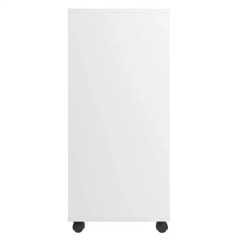 Mobiletto a 7 cassetti con rotelle, nero e bianco