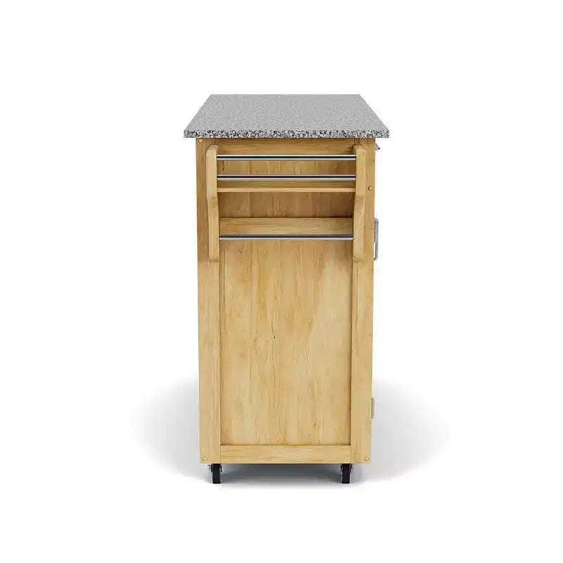 Carrello da Cucina Finitura Naturale con Piano in Granito – Montaggio per 1 Persona, 4 Ante
