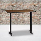 Tavolo rettangolare da bar 30" x 48" con base a T, posti a sedere per un massimo di 4 persone