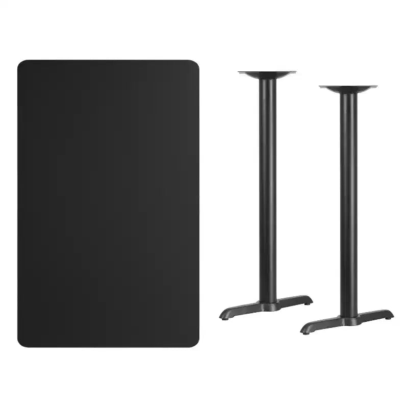 Tavolo rettangolare da bar 30" x 48" con base a T, posti a sedere per un massimo di 4 persone