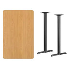 Tavolo rettangolare da bar 30" x 48" con base a T, posti a sedere per un massimo di 4 persone