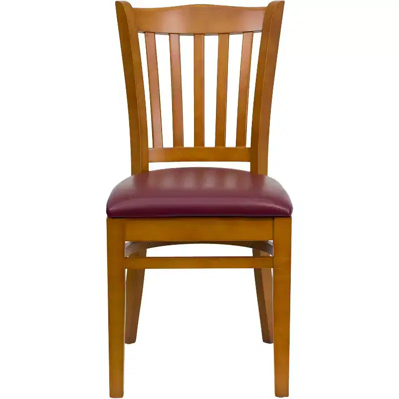 Sedia da Ristorante con Schienale a Doghe Verticali in Legno, Sedile Singolo
