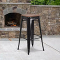 Sgabello da bar senza schienale, con seduta quadrata in legno, altezza 76 cm, 1 posto