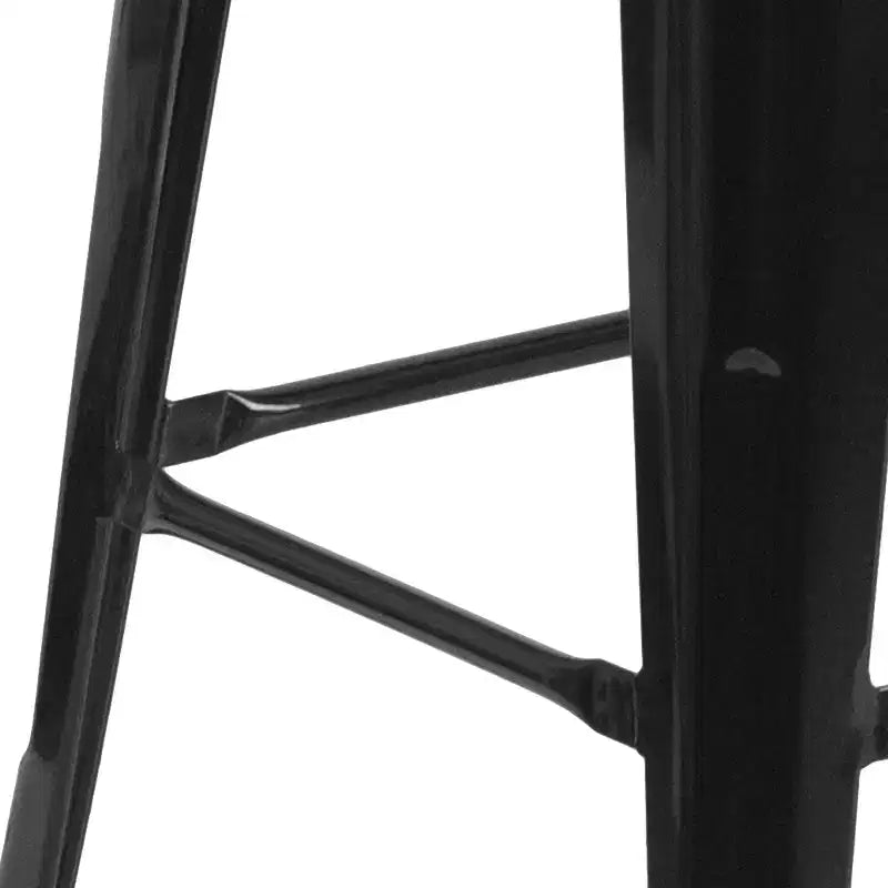 Sgabello da bar senza schienale, con seduta quadrata in legno, altezza 76 cm, 1 posto