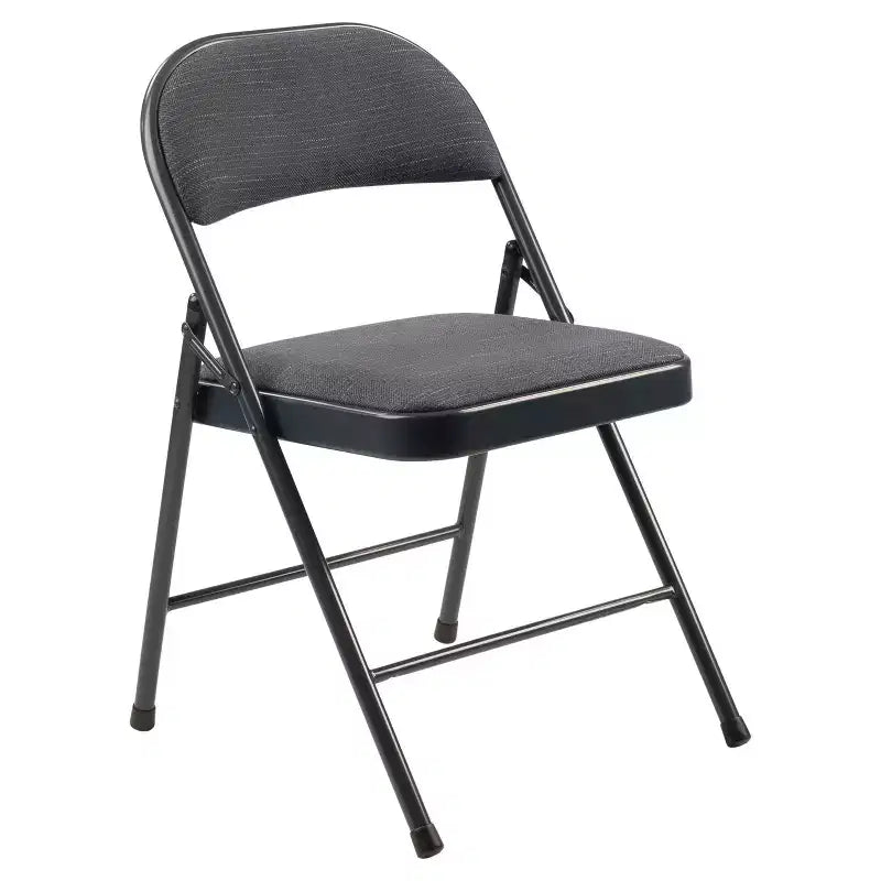 Set di 4 sedie pieghevoli imbottite in tessuto, 4 posti (nero/blu/marrone)