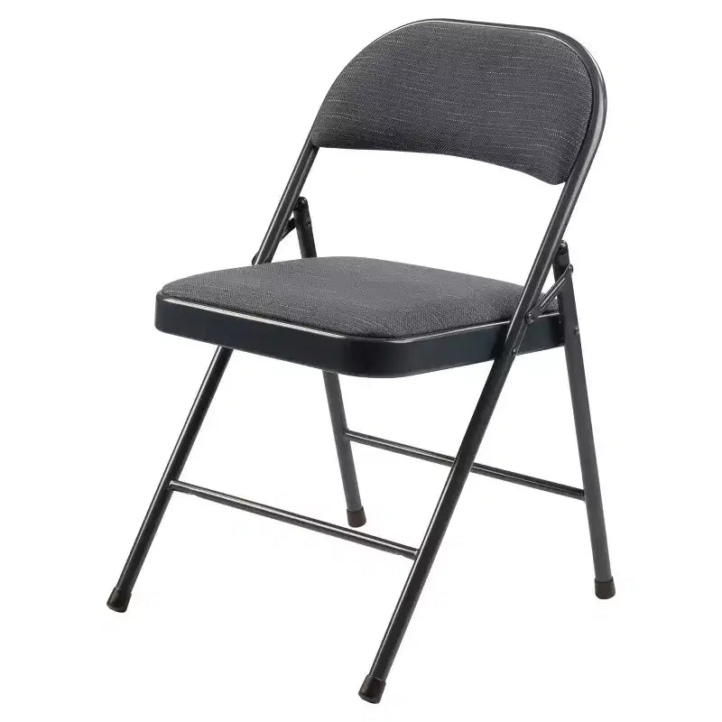 Set di 4 sedie pieghevoli imbottite in tessuto, 4 posti (nero/blu/marrone)
