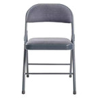 Set di 4 sedie pieghevoli imbottite in tessuto, 4 posti (nero/blu/marrone)
