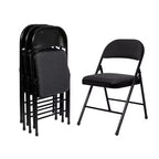 Set di 4 sedie pieghevoli imbottite in tessuto, 4 posti (nero/blu/marrone)