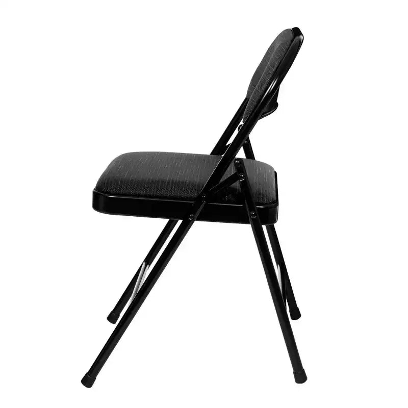 Set di 4 sedie pieghevoli imbottite in tessuto, 4 posti (nero/blu/marrone)