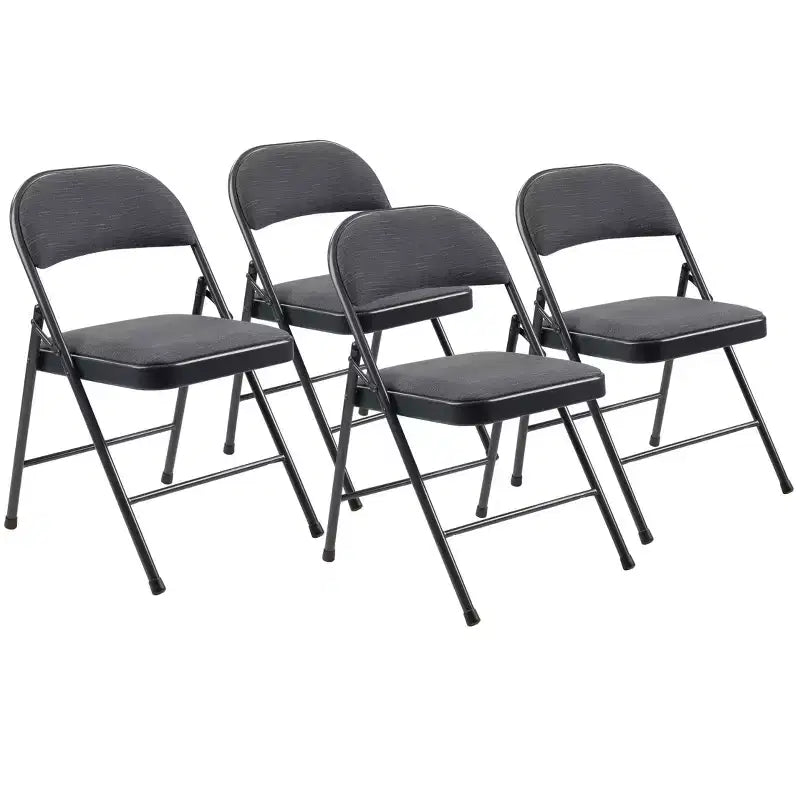 Set di 4 sedie pieghevoli imbottite in tessuto, 4 posti (nero/blu/marrone)
