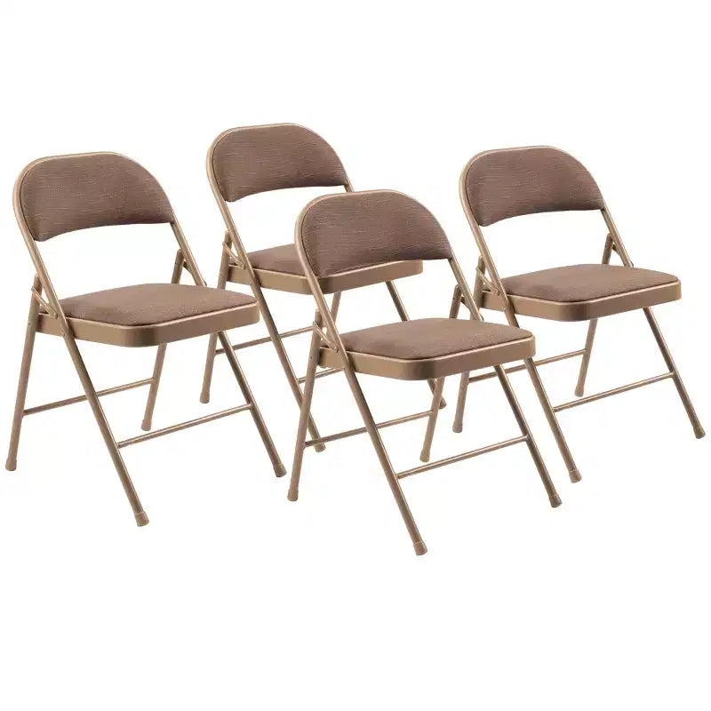 Set di 4 sedie pieghevoli imbottite in tessuto, 4 posti (nero/blu/marrone)