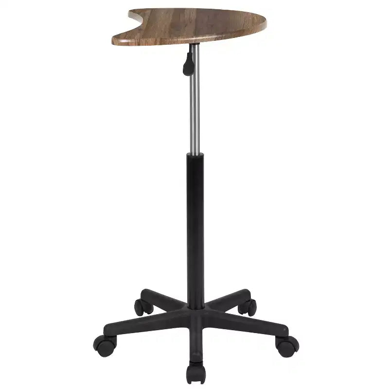 Scrivania mobile per laptop sit-to-stand noce scuro e rustico, monoposto