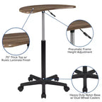 Scrivania mobile per laptop sit-to-stand noce scuro e rustico, monoposto