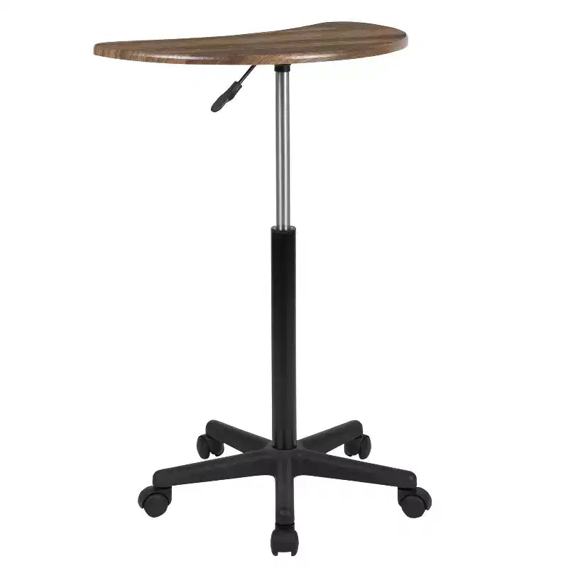 Scrivania mobile per laptop sit-to-stand noce scuro e rustico, monoposto