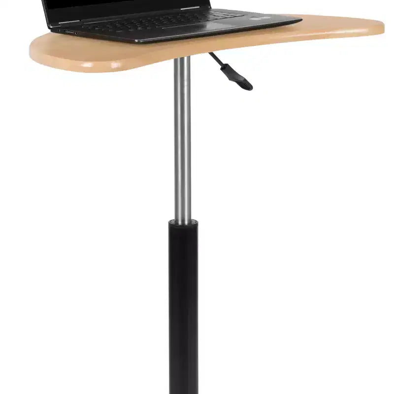 Scrivania mobile per laptop sit-to-stand noce scuro e rustico, monoposto