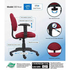 Sedia da ufficio Posture con braccioli regolabili, monoposto – Nero/Blu/Bordeaux/Grigio