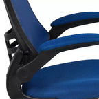 Sedia ergonomica da disegno in rete a schienale medio con poggiapiedi ad anello e braccioli ribaltabili, sedile singolo, colori assortiti