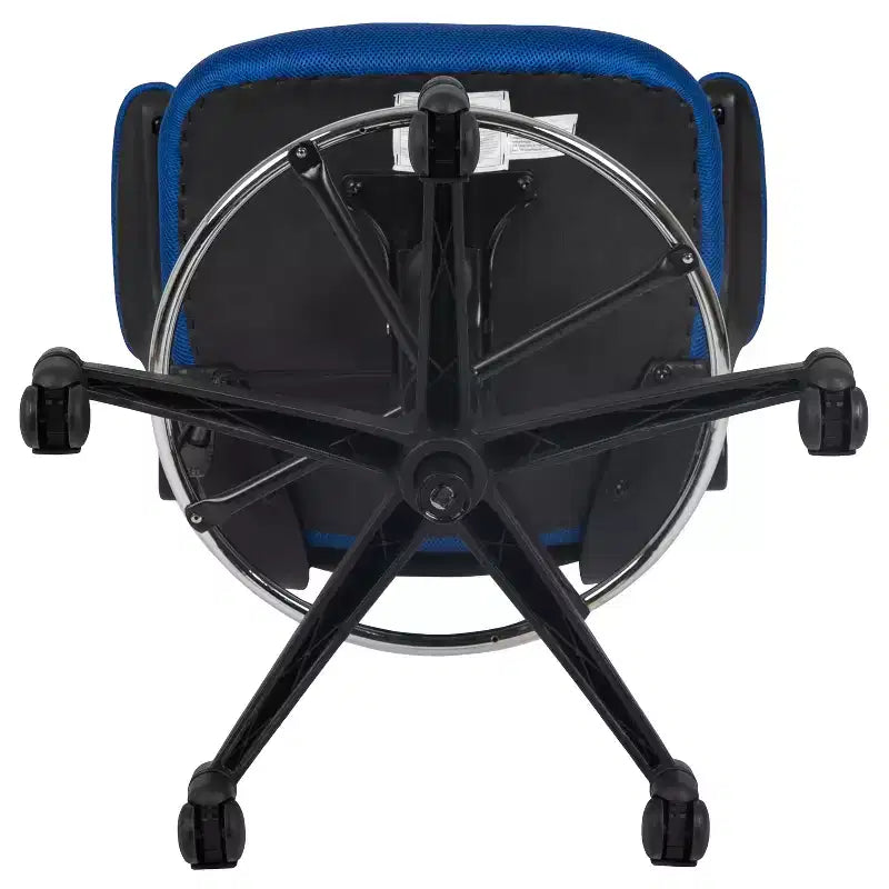 Sedia ergonomica da disegno in rete a schienale medio con poggiapiedi ad anello e braccioli ribaltabili, sedile singolo, colori assortiti