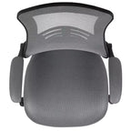Sedia ergonomica da disegno in rete a schienale medio con poggiapiedi ad anello e braccioli ribaltabili, sedile singolo, colori assortiti