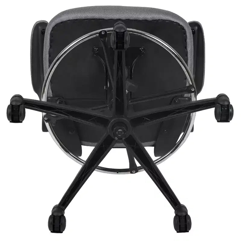 Sedia ergonomica da disegno in rete a schienale medio con poggiapiedi ad anello e braccioli ribaltabili, sedile singolo, colori assortiti