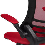 Sedia ergonomica da disegno in rete a schienale medio con poggiapiedi ad anello e braccioli ribaltabili, sedile singolo, colori assortiti