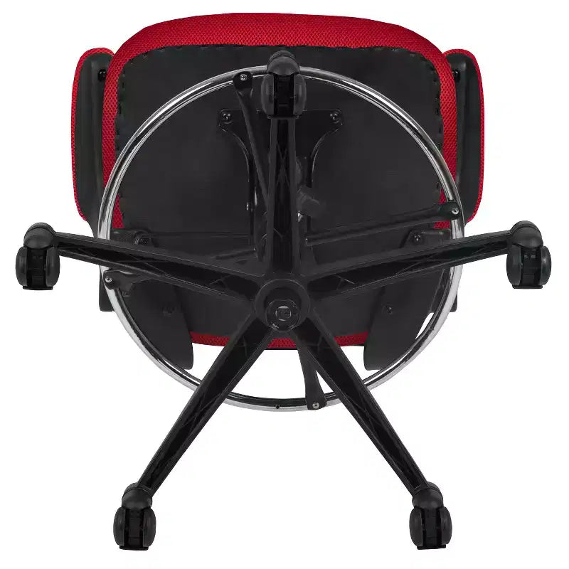 Sedia ergonomica da disegno in rete a schienale medio con poggiapiedi ad anello e braccioli ribaltabili, sedile singolo, colori assortiti