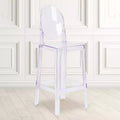 Sgabello Ghost con schienale ovale, Cristallo Trasparente, 1 posto