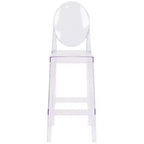 Sgabello Ghost con schienale ovale, Cristallo Trasparente, 1 posto