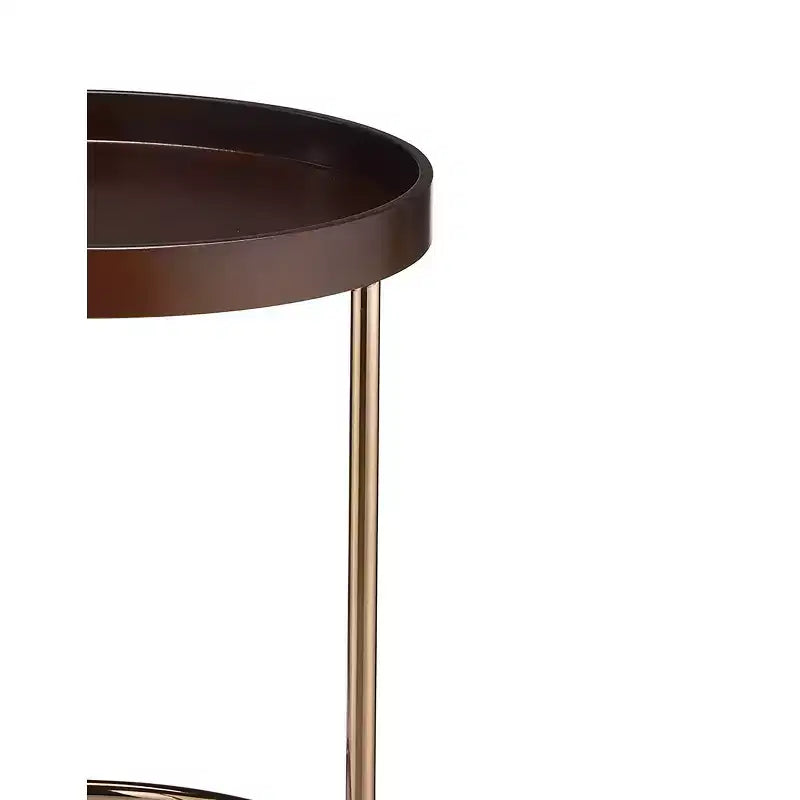 Tavolino rotondo Mid-Century Espresso/Bianco – Pezzo singolo